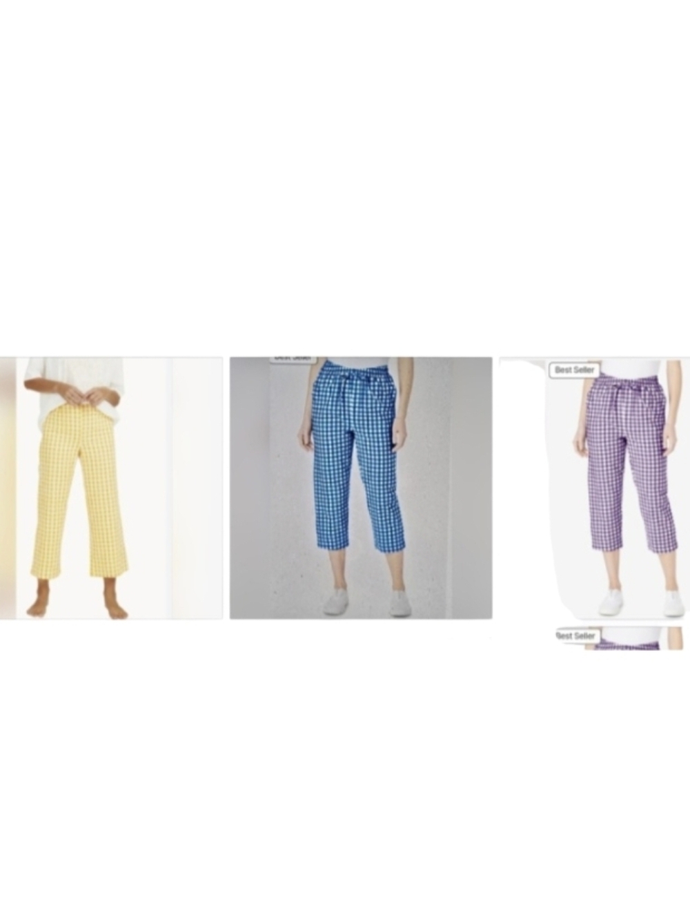 #20W Women Within 3pc  Gingham Women's Cropped Pants